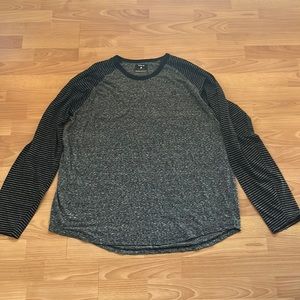 Hurley black and gray strip long sleeve shirt